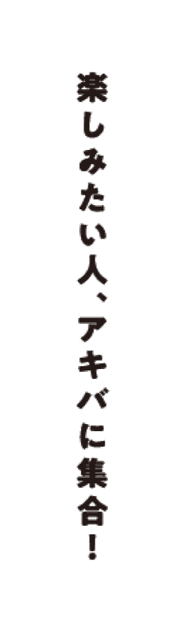 楽しみたい人、アキバに集合！