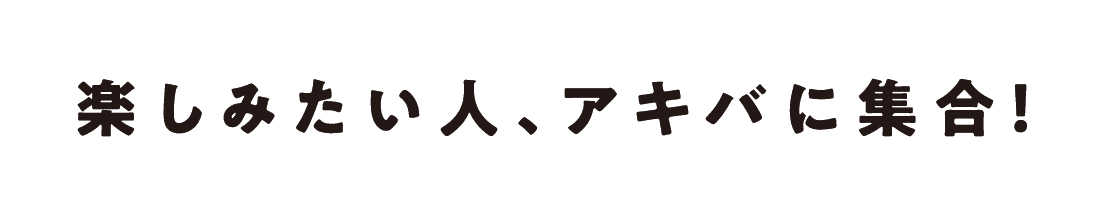 楽しみたい人、アキバに集合！